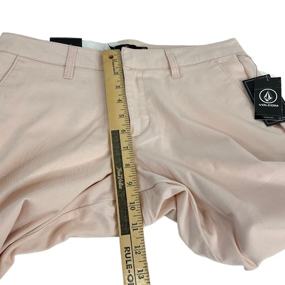 Volcom Dress Pants Womens Sz 28 Beige Fix Waist Slim Straight Regular Fit $75Nwt - Picture 13 of 15